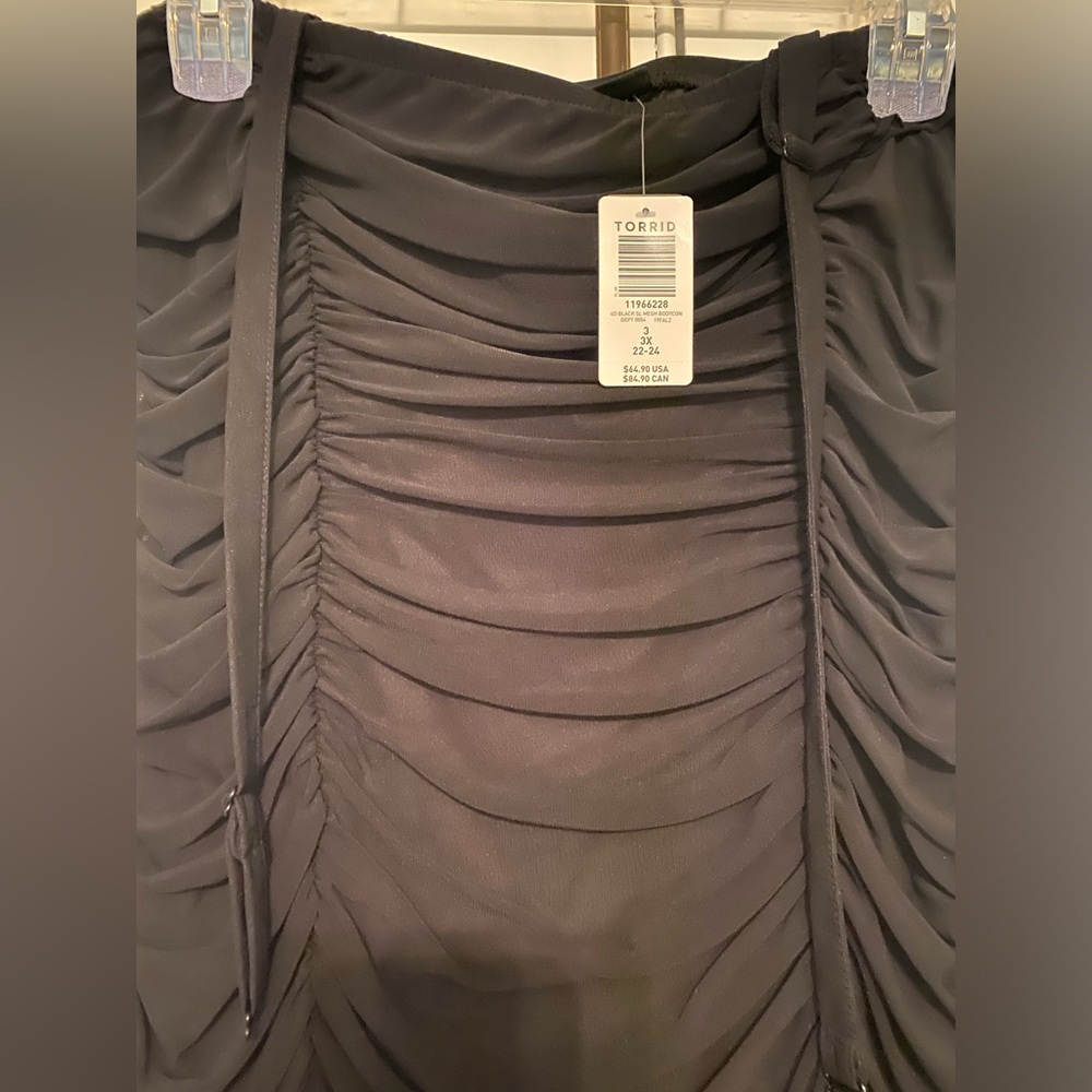 NWT Torrid Black Mesh Bodycon Dress size 3 - Picture 4 of 5